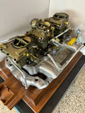 TRADE WIND ALUMINUM INTAKE WITH MODIFIED ROCHESTER CARBS-1965