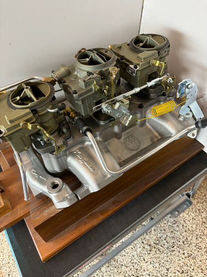 TRADE WIND ALUMINUM INTAKE WITH MODIFIED ROCHESTER CARBS - 1966