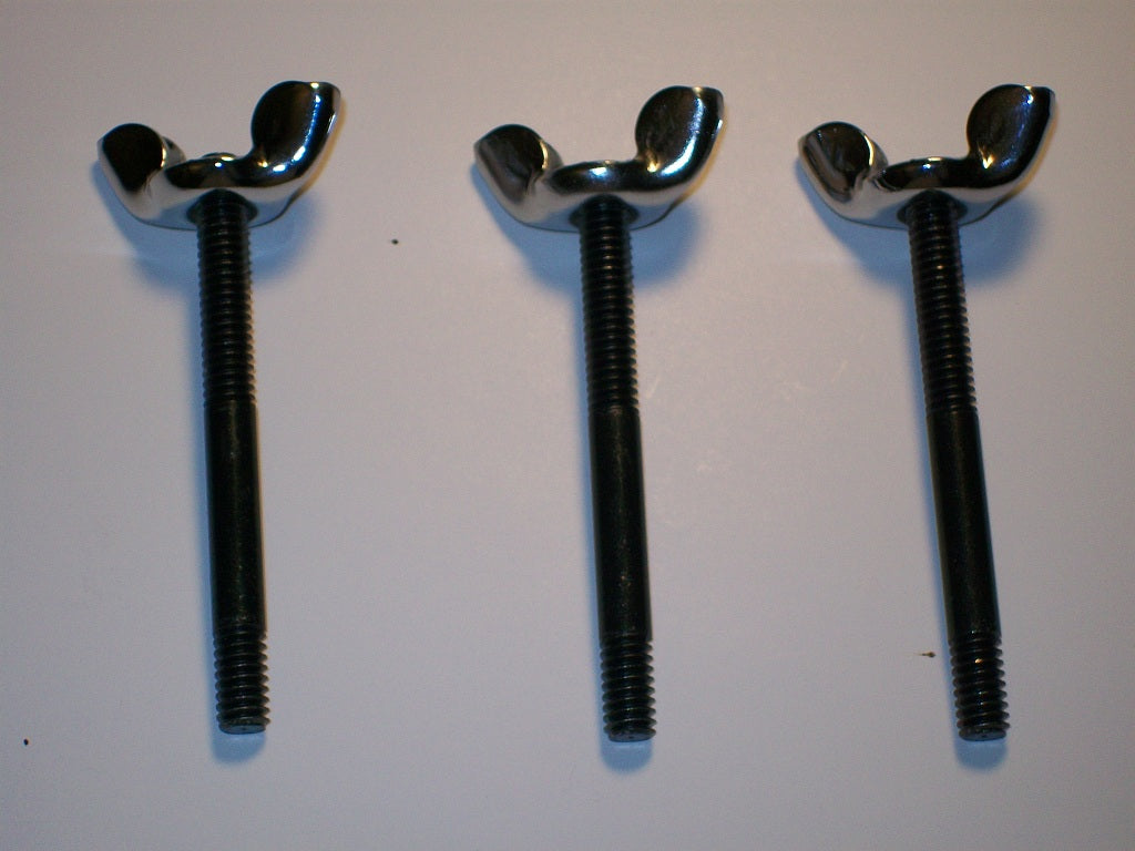 Set of 3 air cleaner studs and wing nuts. Pontiac Tripower